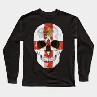 Northern Ireland Flag Skull - Gift for Irish With Roots From Northern Ireland Long Sleeve T-Shirt